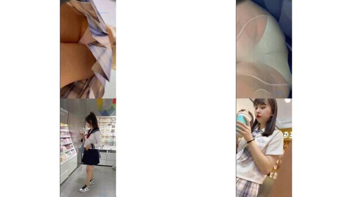 商城抄底jk美眉 一箭双雕差点被发现了 都是性感大屁屁