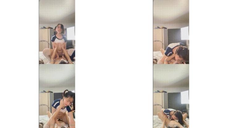 小情侣在家爱爱 清纯美眉吃鸡上位全自动 被无套输出 内射