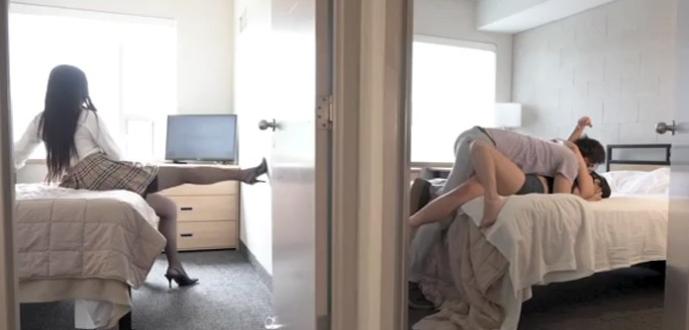 【完整收藏版】留学生宿舍操了女友和她室友 Chinese homemade video