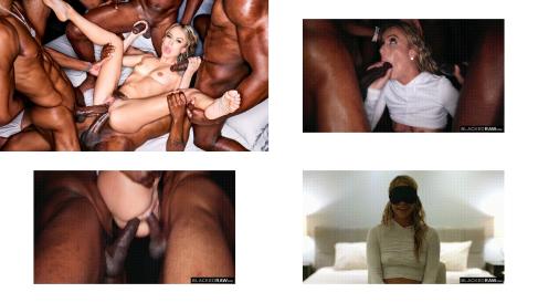 Thirsty Blonde gets DPed and creampied in gangbang