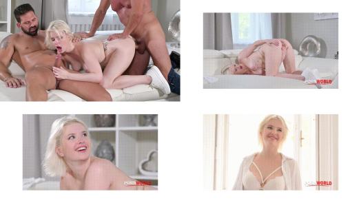 Slutty Blonde Eliz Benson Treats Housemates To A Double Blowjob Before DP Fucking