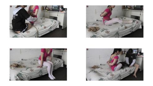 【绳之韵】双钕游戏：点点VS四月，黑白丝足捆绑