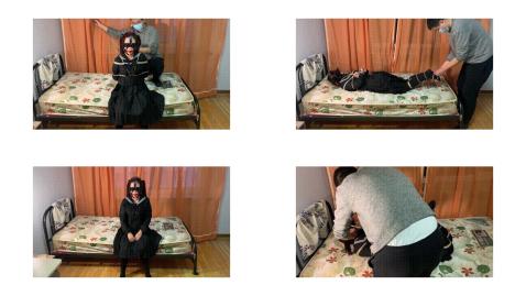 黑色jk双马尾萝莉月月的严厉驷马逮捕，一碰就痒好好玩，无助，挠痒tk，马具连头驷_