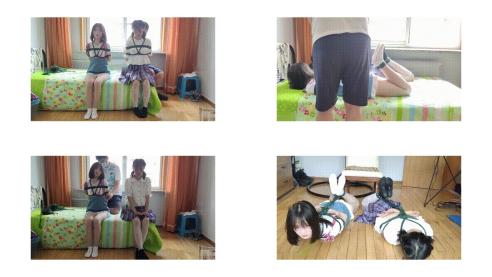 美少女晴语可歆双人初次试镜，日式驷马开口器马具口球堵嘴！