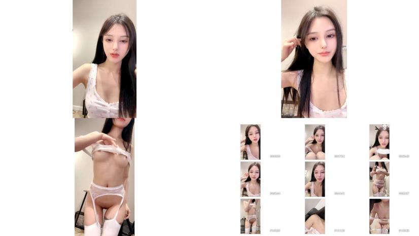 超美網紅臉女神妹子，性感白絲比基尼，身材超棒，人間尤物椅子上特寫白虎穴~