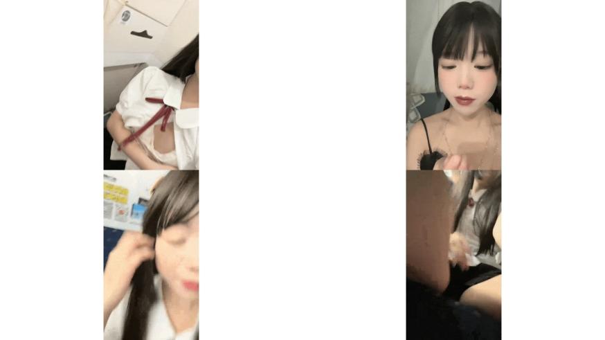 很有看点小萝莉【吃一口小布丁】，从高铁厕所，到火锅店，spa店，酒店，到处露出挑战，粉嫩jk少女