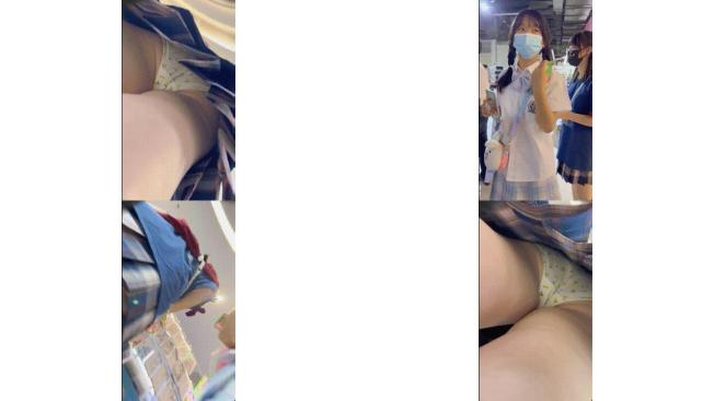 商城跟随偷窥两眼镜清纯学生妹 皮肤好白 花内内 性感大屁屁超诱惑