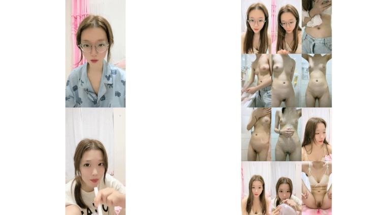 推薦，【清純欲女】，【憂貓病】第二彈，可愛小美女洗白白被幹逼，眼鏡妹反差感十足，粉逼美穴柳腰後入，質量上乘的好妹子