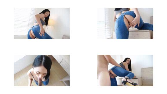 漂亮美女 穿着开档牛仔裤 被无套输出 拔枪射了一屁屁 1080p高清87