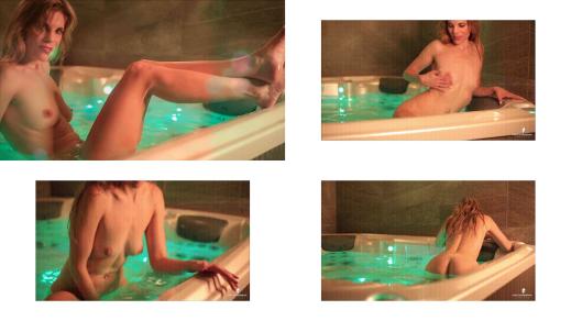 Blonde in jacuzzi