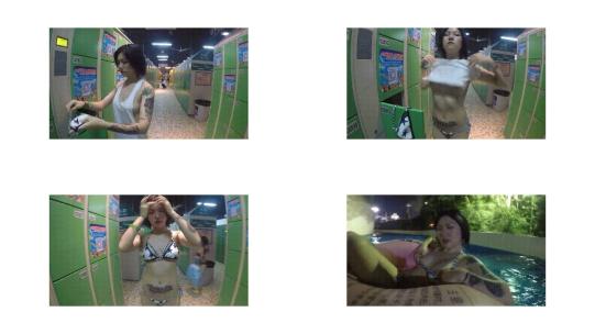 美女水上乐园露出 胆子够大 更衣室咋是男女共用