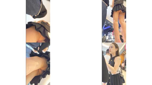 商城偷窥跟闺蜜有说有笑的高颜眼镜小姐姐 皮肤白皙 看着清纯穿着暗红骚内丁好骚气