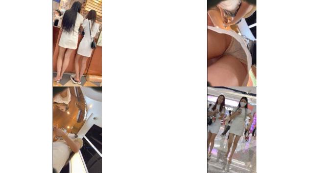 跟随抄底两漂亮闺蜜 一个都不放过 统统拿下 屁屁都很性感