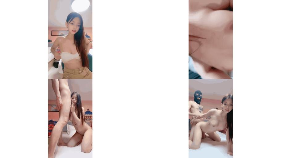 红唇妖艳漂亮小姐姐头套炮友激情操逼跪着舔屌口交，拉手后入撞击