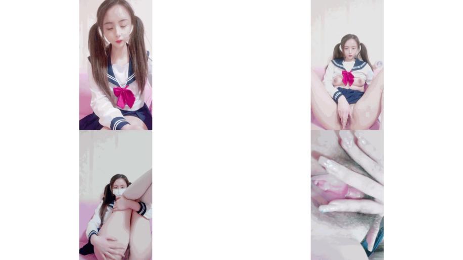 双马尾文静乖巧小姐姐jk短裙撩起掰穴，张开双腿按摩器震穴，娇喘呻吟，极度诱惑