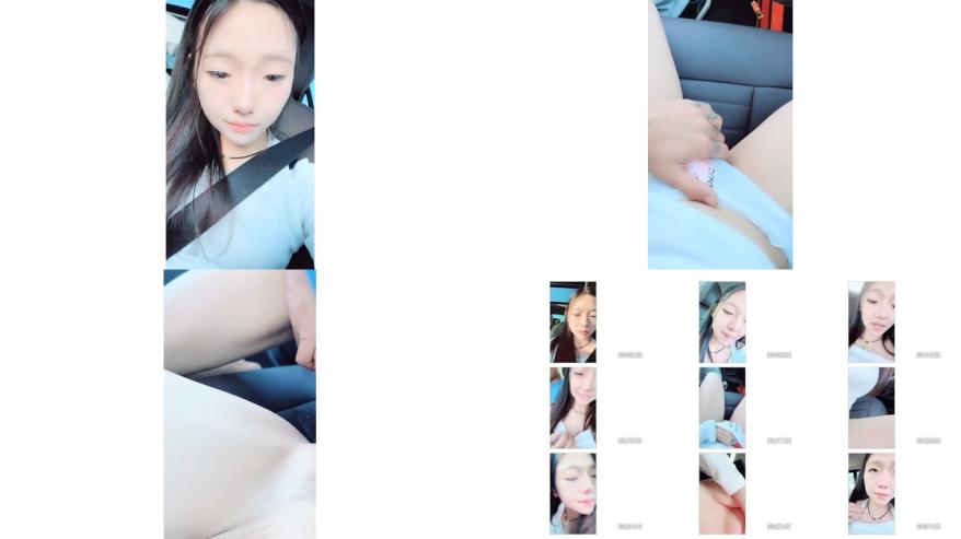 年輕嫩妹子戶外駕車，停車後排座做愛，深喉口交無套操刮毛逼射在外陰上