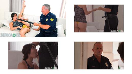 JERKAOKE Horny Petite Teen Nicole Aria Fucks A Cop