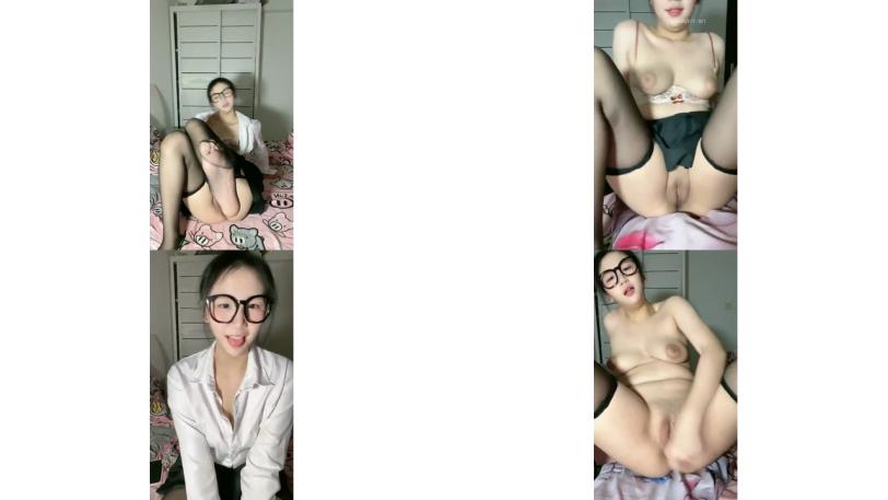 爱吃小布丁可爱眼镜反差学生妹!_超级漂亮道具自慰高潮喷水_2