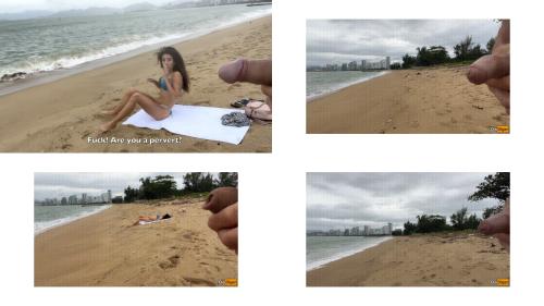Babe Can I Cum On Your Tits_ - Public Cock Flashing On The Beach