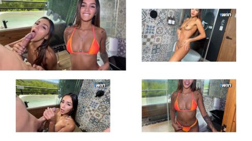 Enjoying with the beautiful Colombian Samy Sun in the bathroom!