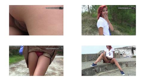 cute 19 year red hair girl nude exhib at beach