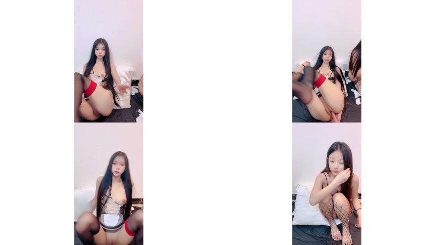 06极品姐妹人气姐妹花 黑丝渔网大长腿 翘臀大屁股 漏出粉嫩逼逼 找来表弟轮操啪啪道具喷水
