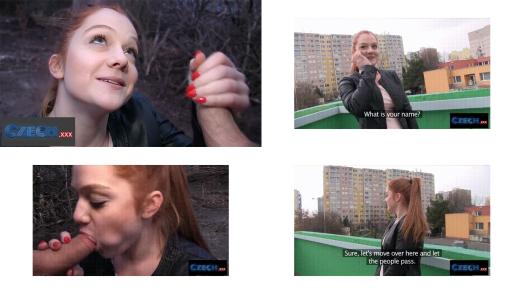 CZECH XXX - Gullible Ginger Redhead Fucked over my Car