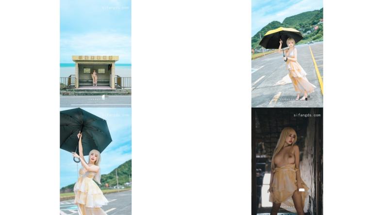 最新流出大奶美鲍颜值女模慕慕momo毛毛喵大尺度作品cos随风飞舞景区露出55