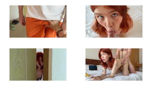 Petite Redhead in the Wrong Hotel Room Meets a Stranger_ Cum on face