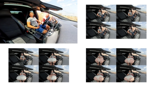 An unknown girl caught me jerking off in the car and helps me finish cumming