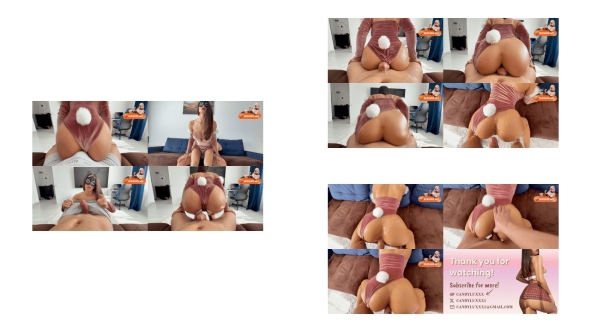 Humping! My stepsister came room in hot bodysuit, I fucked her pussy and big load on ass