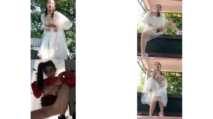 私人圈内高颜值大二漂亮美乳妹纸极限大胆露出 教学楼露出+户外凉亭露出 表情太骚了 露出私拍45p 高清720p版