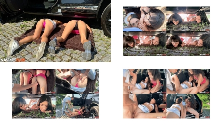 NastyClub - Naughty Vixi Rafi and MitzX get their engine fixed in outdoor threesome