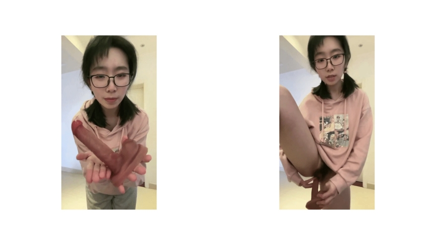 极品反差婊 戴眼镜的骚逼，十个眼睛九个骚，阴毛旺盛，用大玩具插自己的骚逼56