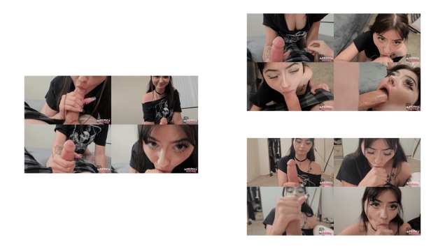 SHY GOTH GIRL ONLY WANTS TO SUCK MY DICK AND I CUM ON HER FACE