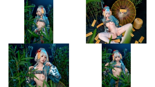 稀有露臉 高端攝影acg業界女神爆機少女 喵小吉 萌蘿僵屍子不語誘人鮮嫩白虎胴體 求道長拔莖封穴114