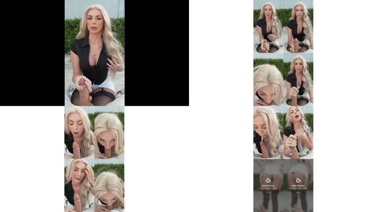 The blonde saw me jerking off to her and helped me cum right there on the street