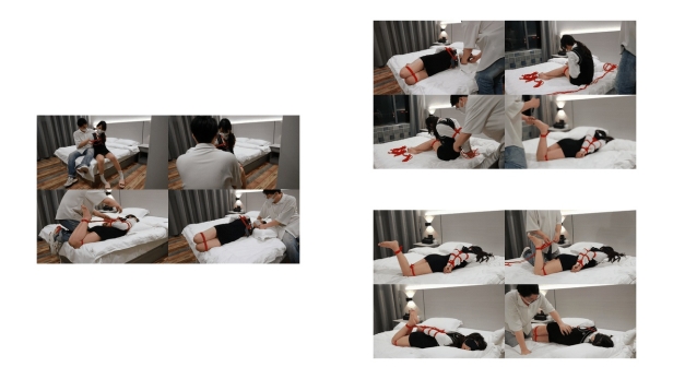 可爱少女红绳捆绑抽打脚心