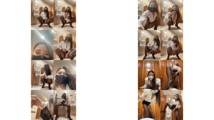 LoveLynn_骚母狗户外男厕所跳蛋喷水大秀_时不时看看后面有没人002