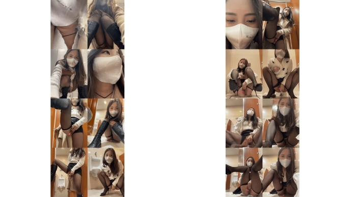 LoveLynn_骚母狗户外男厕所跳蛋喷水大秀_时不时看看后面有没人006