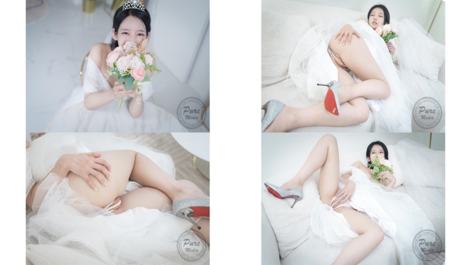 超頂嫩模 價值40美金韓國高端攝影頂級女神 yeha 花嫁新娘 究極珍珠騷丁情趣婚紗 粉嫩光滑蜜穴凸激乳粒