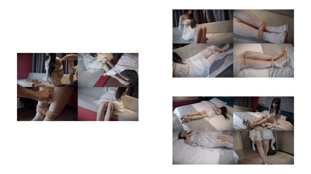 【丝米】【4K】《约绳日记4》白丝大长腿、娇嫩的小姐姐被绑起来玩弄，丢在床上，独自挣扎，无助可怜，套上项圈，牵着走，姿势难受也只能乖乖听话…